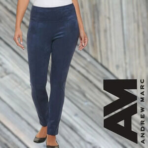 Andrew Marc | Womens Lightweight Faux Suede Pull on Pant | Navy | NWOT